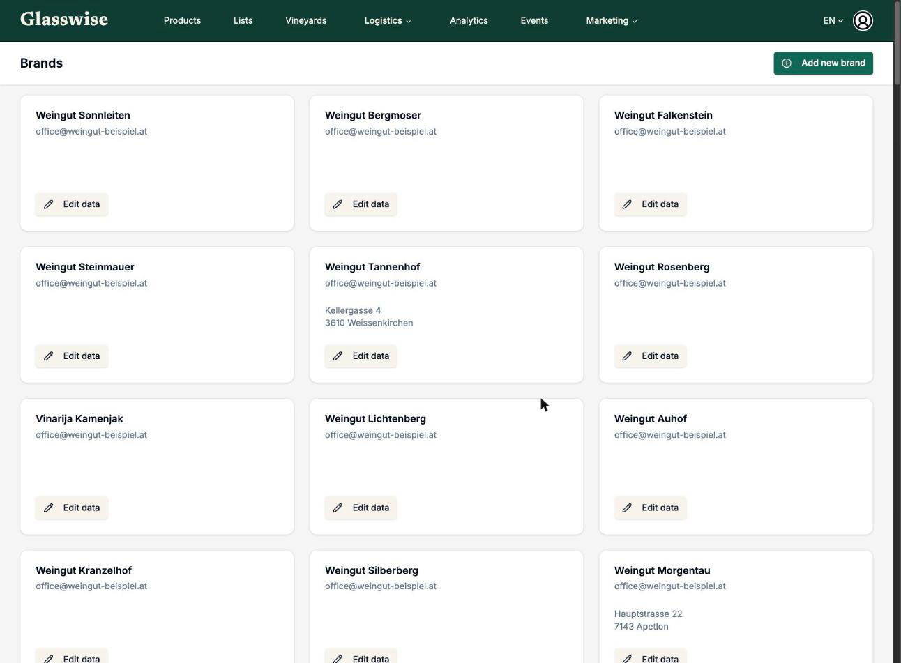 Glasswise product screenshot